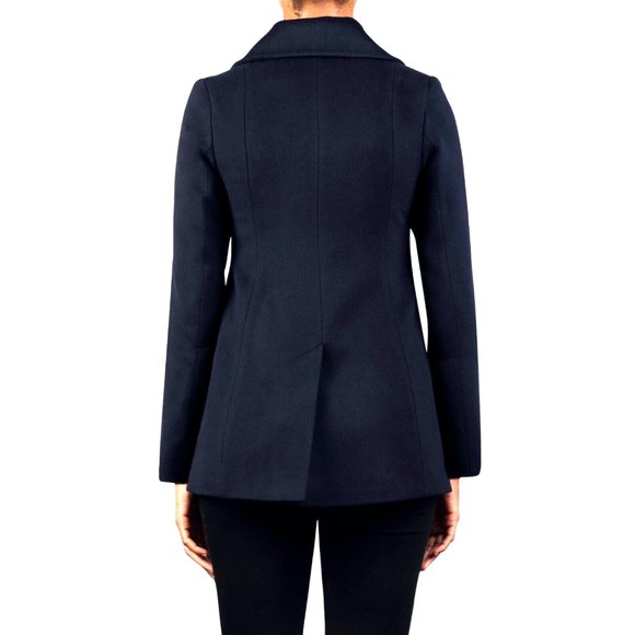 FLEURETTE DOUBLE BREASTED WOOL PEACOAT MIDNIGHT NAVY JACKET COAT sz 8 - Picture 3 of 6